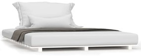 824599 vidaXL Cadru de pat, alb, 120x190 cm, lemn masiv pin