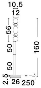 Lampadar LED decorativ ceramica gri, alb, PALLINA