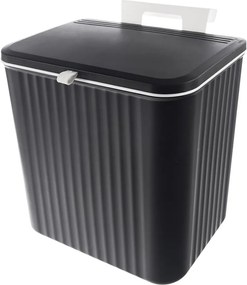 Coș de gunoi negru din plastic 13 l – Orion