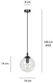 Pendul Cosmo 1 Bl Transparent 711/1 Emibig Lighting, Modern, E14, Polonia