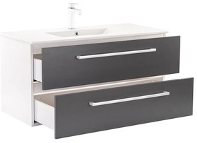 Dulap inferior Vario Clam 100 cu lavoar alb-antracit