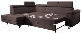 Canapea extensibilă, maro, stânga, JOGI ROH
