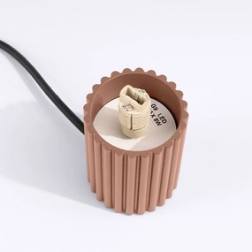 Veioză maro deschis cu abajur din sticlă (înălțime 19 cm) Orbital – Sollux