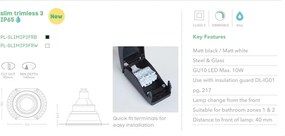 Spot incastrabil protectie IP65 Slim 3 Trimless negru