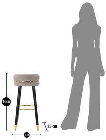 Scaun de bar gri deschis tapițat (înălțime șezut 74 cm) Paris – Mauro Ferretti