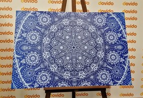 Tablou Mandala ornamentală cu dantelă în culoarea albastră