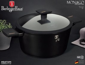 Oală cu capac 20 cm, 2.2 L Berlinger Haus BH 7086, Monaco Collection, antiaderentă cu titan, pentru gătit zilnic