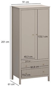 Dulap de haine Karankas (taupe) . 1116953