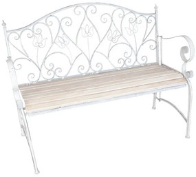 Banca de gradina, din metal, cu aspect vintage, Romance