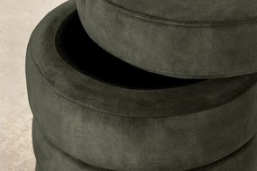 Taburete cu spatiu de depozitare, Catifea Verde, VOQUE 50cm