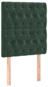 Pat box spring cu saltea, verde inchis, 80x200 cm, catifea Verde inchis, 80 x 200 cm, Design cu nasturi