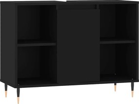 vidaXL Dulap pentru baie, negru, 80x33x60 cm, lemn compozit