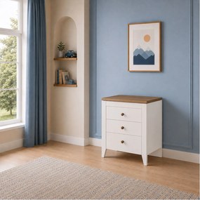 Comoda copii cu 3 sertare, alb, colectia Lucia, 75x41x83 cm