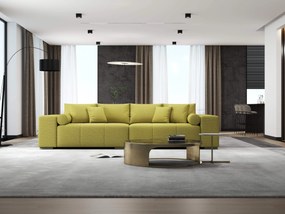 Canapea extensibilă dumonde cu ladă de depozitare si sezut confortabil din spuma high-density, Marbela Enjoy Green XXL 295x100 cm