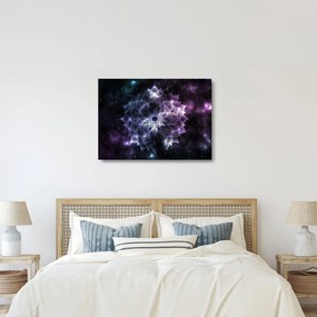 Tablou pe sticlă - Mandala Lotus în spațiu (70x50 cm)