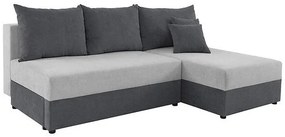 Colțar Boston 401Funcția de dormit, Argint, 221x145x87cm, 105 kg, Picioare: Plastic