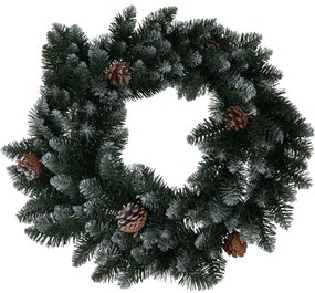 Coroniță decorativă de Crăciun Snowy verde,diametru 60 cm