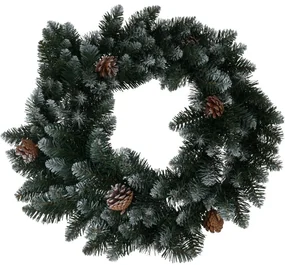 Coroniță decorativă de Crăciun Snowy verde,diametru 60 cm