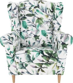 Fotoliu, material textil model frunze verzi, CHARLOT