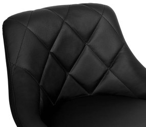 Scaun de bar, piele ecologica neagra crom, MARID NEW