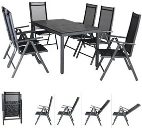 Deuba Set de grădină Bern 1+6 din aluminiu - antracit WPC