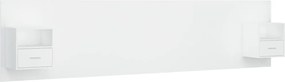 vidaXL Tăblie de pat cu dulapuri, alb extralucios, lemn prelucrat