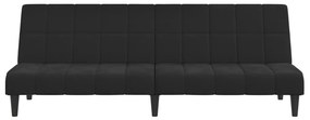 Canapea extensibila cu 2 locuri, negru, catifea Negru, Fara suport de picioare