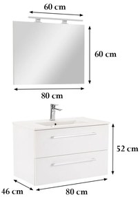 Mobilier complet de baie Vario Clam 80 alb-alb