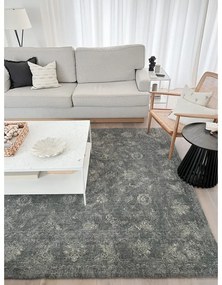 Covor gri din lână 200x300 cm Calisia Vintage Flora – Agnella