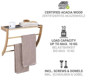 Suport pentru prosoape în culoare naturală închisă de montat pe perete din lemn Fondi – Wenko