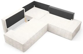 Colțar extensibil TERAMO cu spațiu de depozitare, formă L, orientare dreaptă, bej