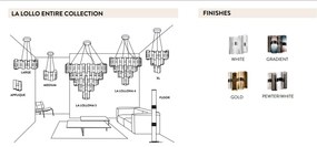 Lustra LED Art Deco de dimensiuni mari, realizata manual LA LOLLO 4XL Gold