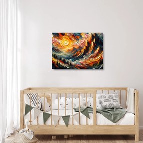 Tablou pe sticlă - Munte acoperit de soare (70x50 cm)
