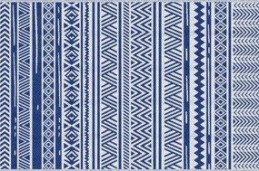 Outsunny Covor pentru Exterior 182x274 cm Reversibil, Covor Pliabil din Polipropilen 310 g/m² Albastru si Alb | Aosom Romania