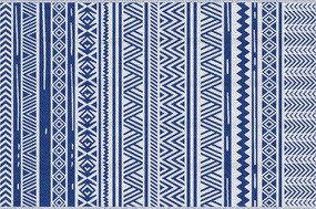 Outsunny Covor pentru Exterior 182x274 cm Reversibil, Covor Pliabil din Polipropilen 310 g/m² Albastru si Alb | Aosom Romania