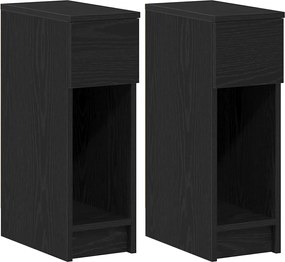 vidaXL Noptiere cu sertar 2 buc stejar negru 20x36x60 cm