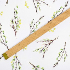 Goldea țesătură teflonată pentru fețe de masă de paște - crenguțe de salcie 160 cm