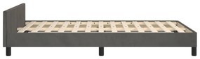 Cadru de pat cu tablie, gri inchis, 120x200 cm, catifea Morke gra, 120 x 200 cm, Nasturi de tapiterie