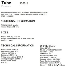 Lustra LED suspendata design modern Tube SV-138611