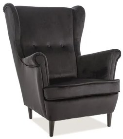 Fotoliu tapitat catifea Culoare Roz Vintage / Wenge, LORD VELVET