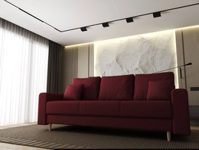 Canapea extensibilă dumonde cu ladă de depozitare si sezut confortabil din spuma high-density, Kronos Enjoy Rosu 210x100 cm