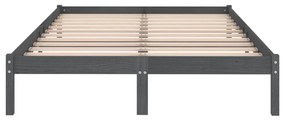 Cadru de pat UK Small Double, gri, 120x190 cm, lemn masiv pin Gri, 120 x 190 cm