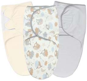 Set 3 sisteme de infasat reglabil din bumbac 0-3 luni Kidizi On a Cloud Pastel, 100% bumbac