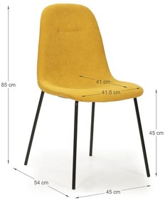 Scaune de dining galbene 4 buc. Renne – Marckeric
