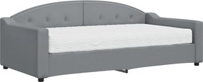 vidaXL Pat de zi cu saltea, gri deschis, 90x190 cm, textil