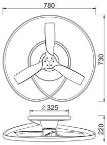 Lustra LED cu Ventilator si telecomanda OCEAN alb/lemn