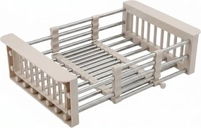 Cos scurgere telescopic Rea dreptunghiular bej mat-inox 47x22.5 cm