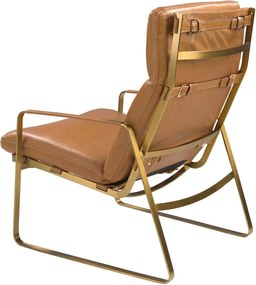 Scaun cu brate LUX design italian Cowhide camel