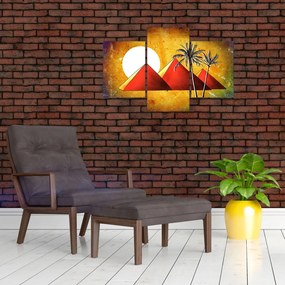 Tablou cu piramidele egiptene pictate (90x60 cm)