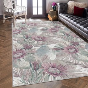 Covor mov/gri lavabil 160x230 cm Dusty Flowers – Mila Home